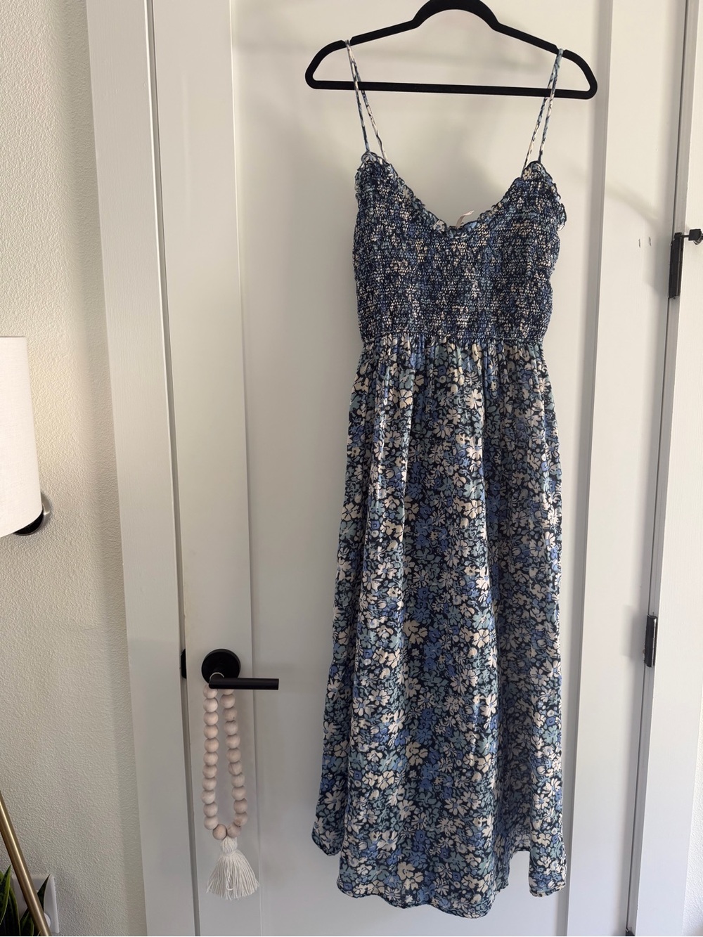 NWT / Free People 100% Cotton Sweet Nothings Maxi Dress in Navy Floral Combo